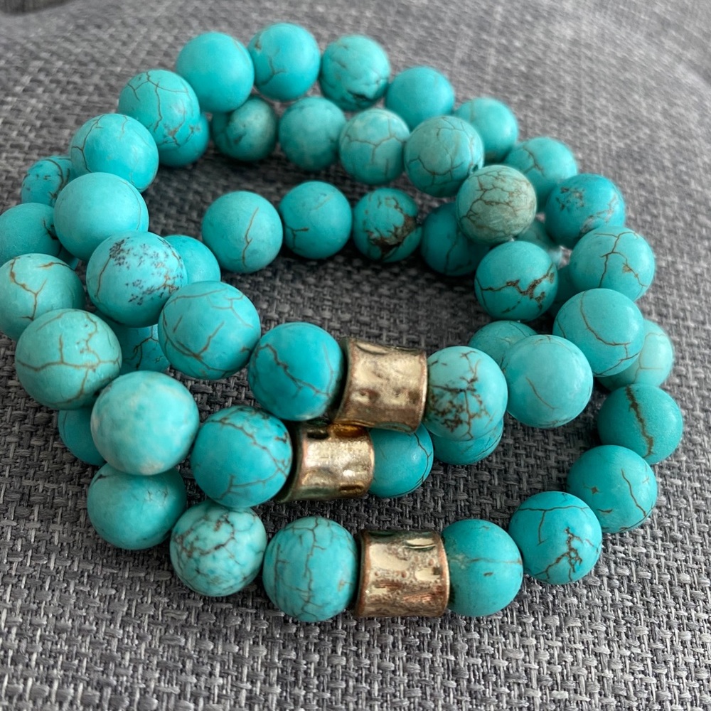 Set of 3 turquoise bracelets